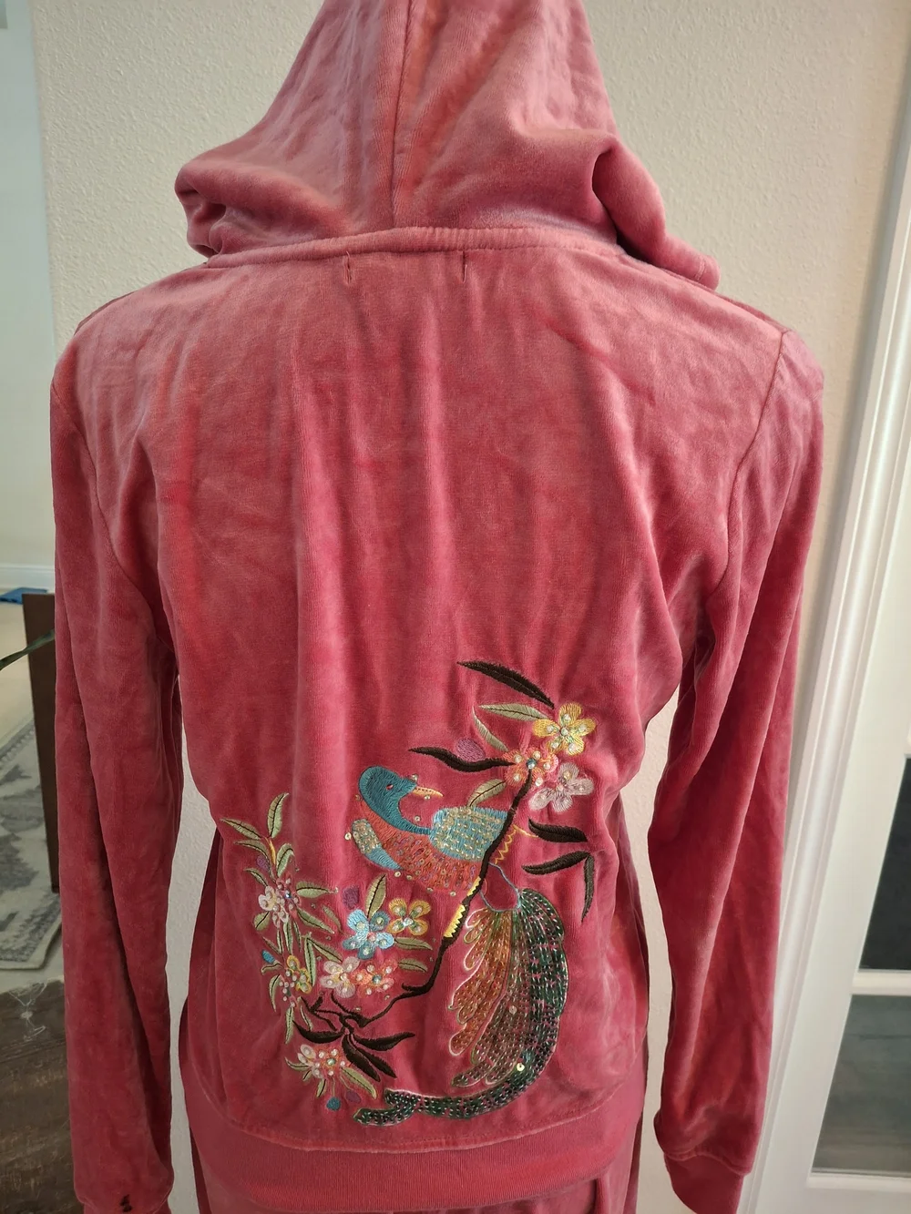 Y2k Vintage BCBGMaxAzria Velour Tracksuit Set With Peacock